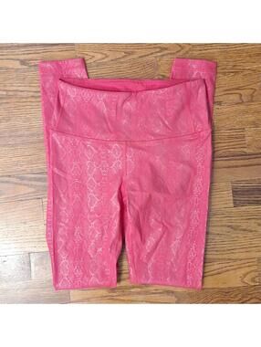 NWT Crz Yoga red snake skin print tights size small